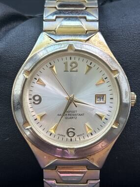 Advance Two Tone Men’s Stretch Band Quartz Watch